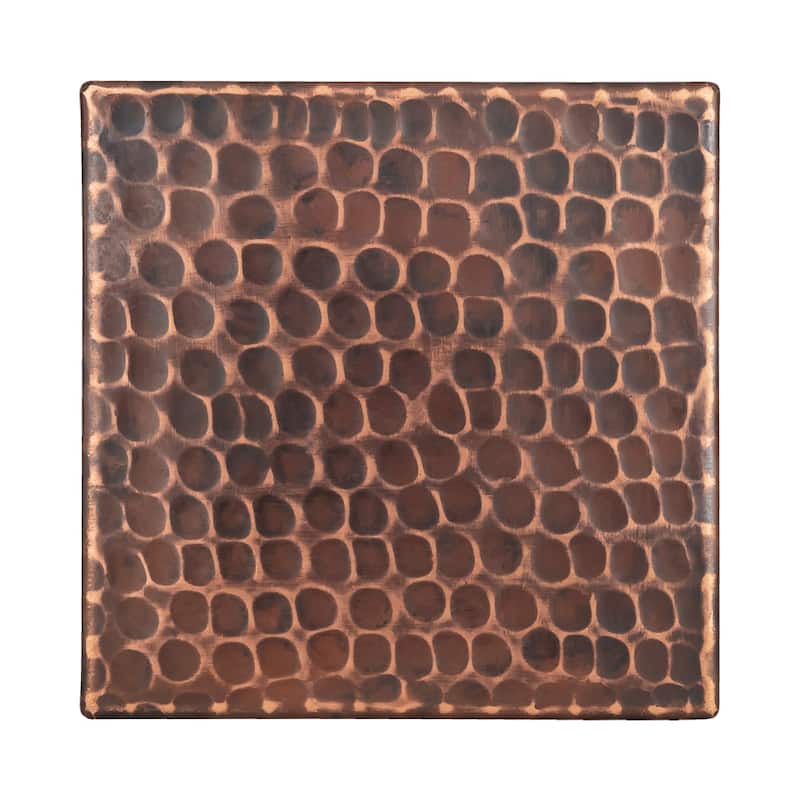 Premier Copper Products 4-inch x 4-inch Hammered Copper Tile - Quantity 4 (T4DBH_PKG4)