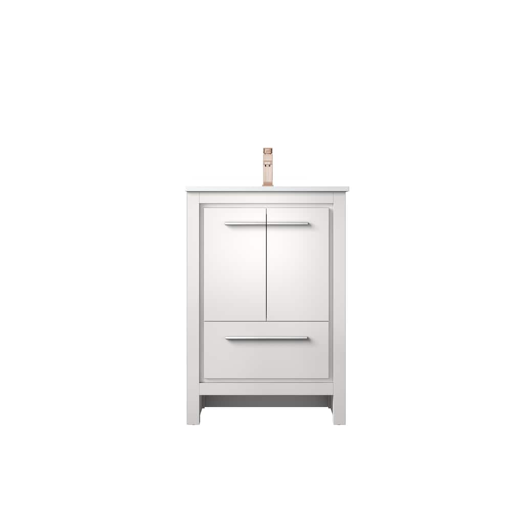 Lafarre Bath Vanity Cultured Marble Top, Sink and Chrome Faucet