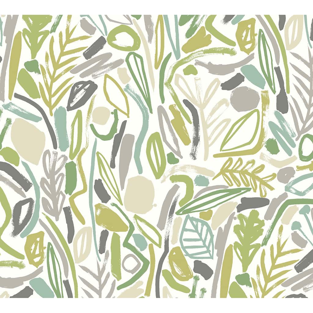 Verdure Lime Painted Botanical Wallpaper