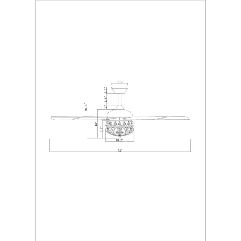 Laylani 52 Inch Antique Copper Ceiling Fan 2 Light with Remote