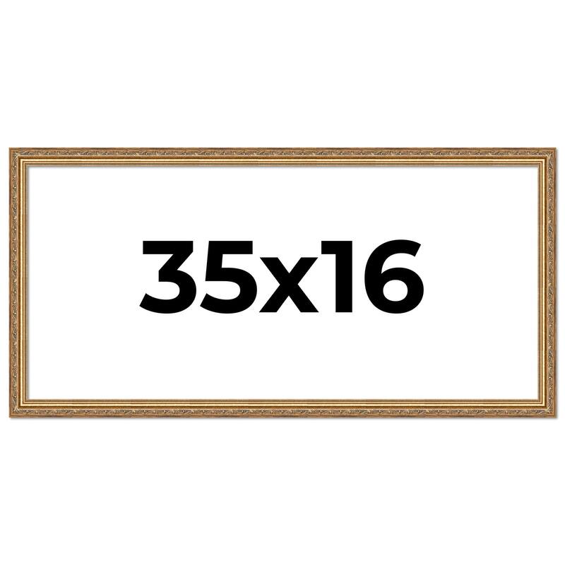 35x16 Frame Red Solid Wood Picture Frame Width 1.75 Inches | Interior Frame Depth 1 13/16 Inches