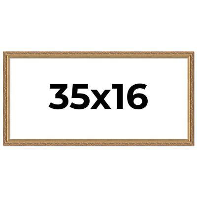 35x16 Frame Red Solid Wood Picture Frame Width 1.75 Inches | Interior Frame Depth 1 13/16 Inches