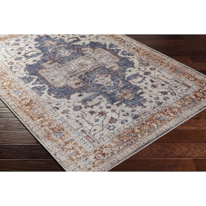 Livabliss Demaret Faded Classic Printed Washable Area Rug