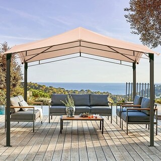 EROMMY 12' x 12' Patio Gazebo, Outdoor Soft Top Canopy with Unique ...