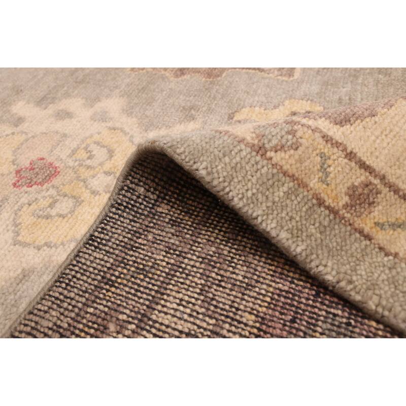 ECARPETGALLERY Hand-knotted Modern Oushak Grey Wool Rug - 8'11 x 12'0