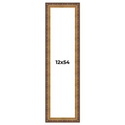 12x54 Frame Vintage Gold Solid Wood Picture Frame | 2.5 Inch Moulding