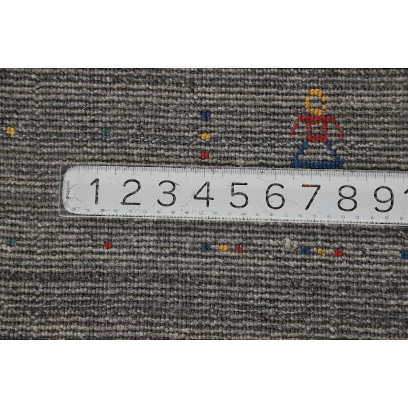 Hand Knotted Oriental 100% Wool Carpet Tribal Tribal Greys & Charcoal Gabbeh Area Rug - 8' 1'' X 5' 0''