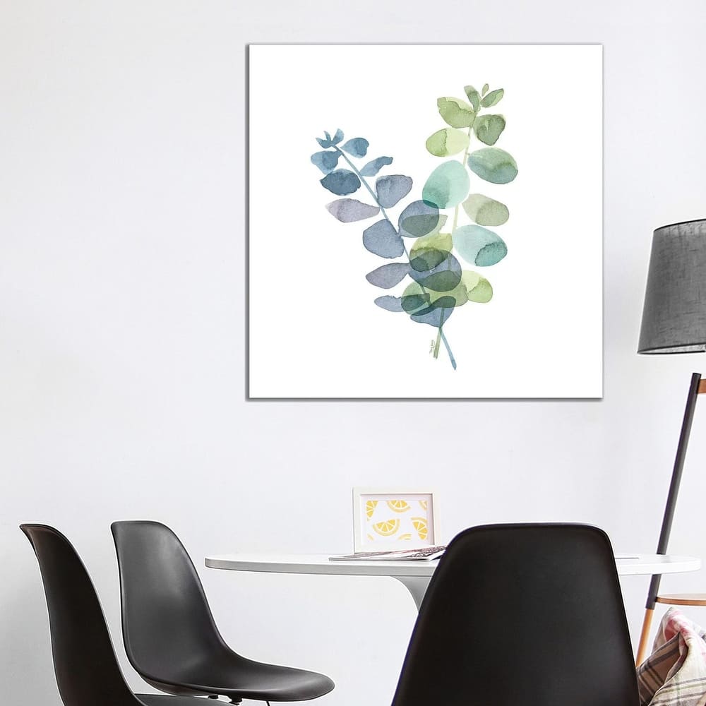 iCanvas "Natural Inspiration Blue Eucalyptus on White I" by Tara Reed Canvas Print