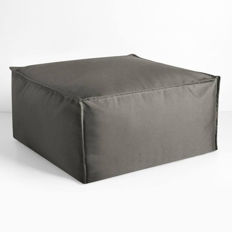 Sorra Home Sunbrella Outdoor Top Stitch Solid Bean Pouf