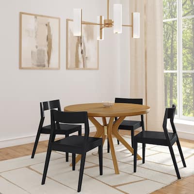 47" Round Cross Leg Verso Dining Table for 4