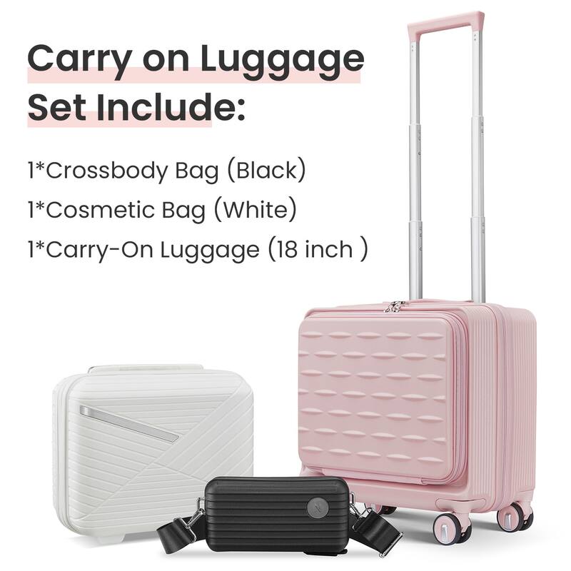 18" Carry On Luggage with Front Open Door &Laptop Interlayer