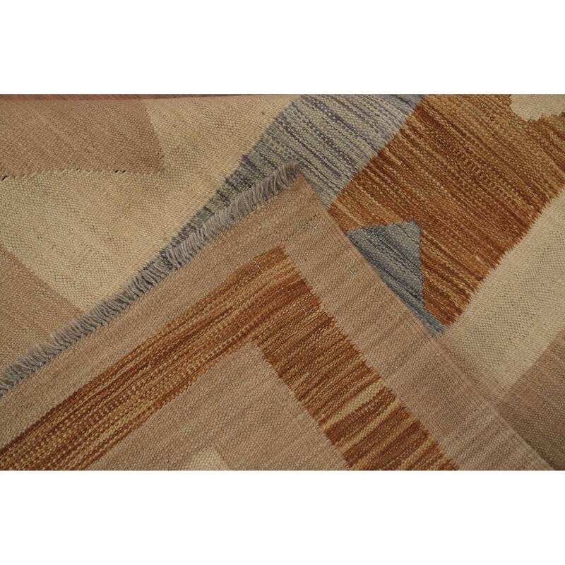 Hand Woven Oriental 100% Wool Carpet Southwestern Tribal Multi-Colored Kilim Area Rug - 9' 10'' X 7' 9''