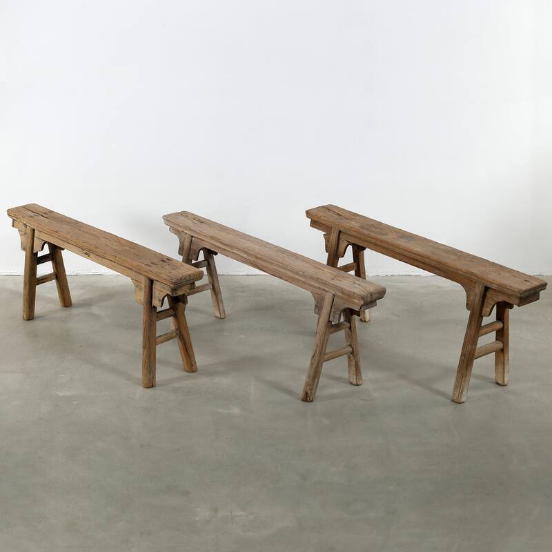 Artissance Vintage Noodle Bench with Front Panel, Weathered Natural