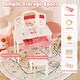 preview thumbnail 20 of 18, Gymax Kids Vanity Table Set 2-in-1 Princess Makeup Dressing Desk