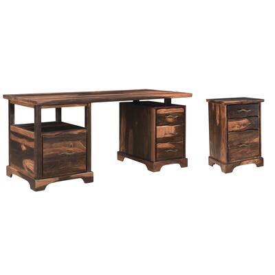 Avenue 2-piece Live Edge Solid Wood Desk Set
