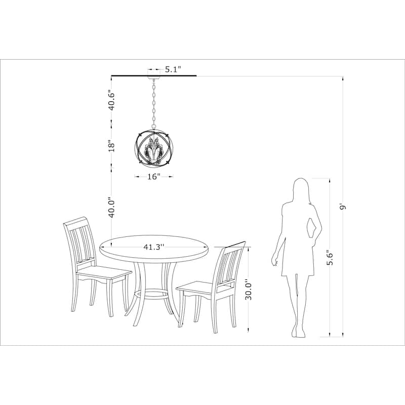 Benita Matte Silver 4-light Metal Crystal Orb Chandelier