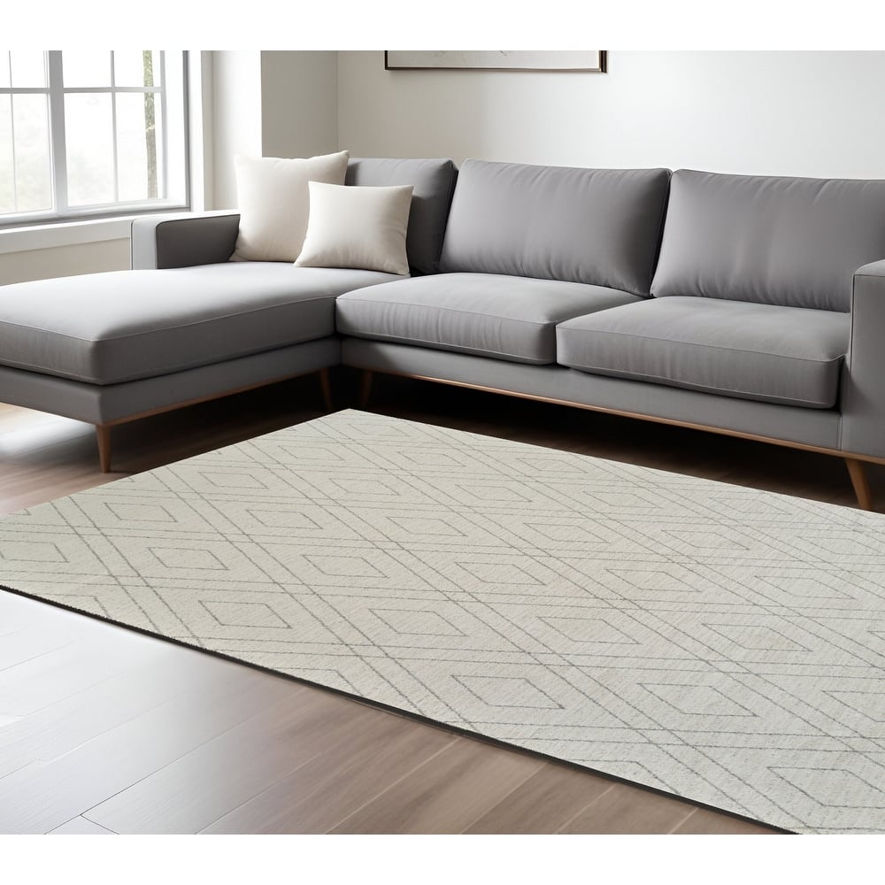 Bevi Abstract Modern Non Skid Stain Resistant Woven Durable Area Rug By HomeRoots