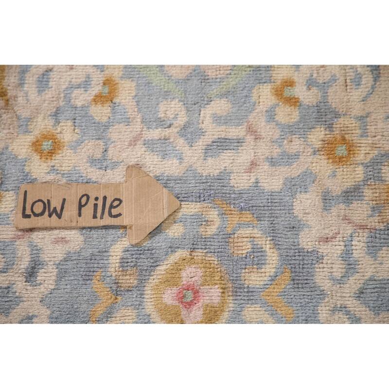 Antique Vegetable Dye Art Deco Chinese Round Rug Handmade Wool Carpet - 10'8"x 10'6"