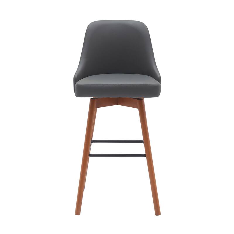 Sicily Faux Leather or Fabric Upholstered Swivel Counter or Bar Stool