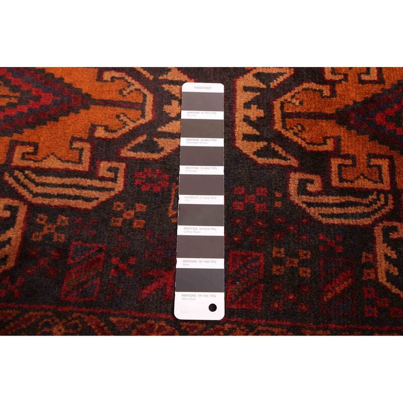 ECARPETGALLERY Hand-knotted Teimani Black, Orange Wool Rug - 3'9 x 7'1