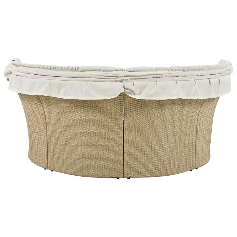 Outdoor Patio Daybed Wicker Rattan Double Daybed