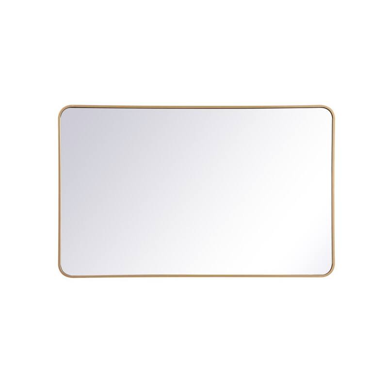 Ezra Soft Corner Metal Rectangular Mirror - 30" x 48" - Bronze/Gold