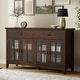 preview thumbnail 1 of 40, WYNDENHALL Stratford 60" Wide Solid Wood Transitional Large 4 Door Sideboard Buffet -  17"d x 60"w x 34"h Russet Brown