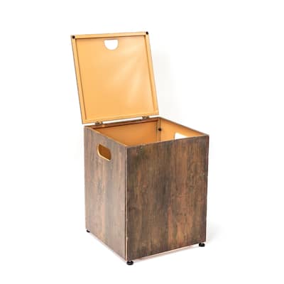 16'' Outdoor Iron Imitation Wood Propane Tank Cover Table for 20 LBS