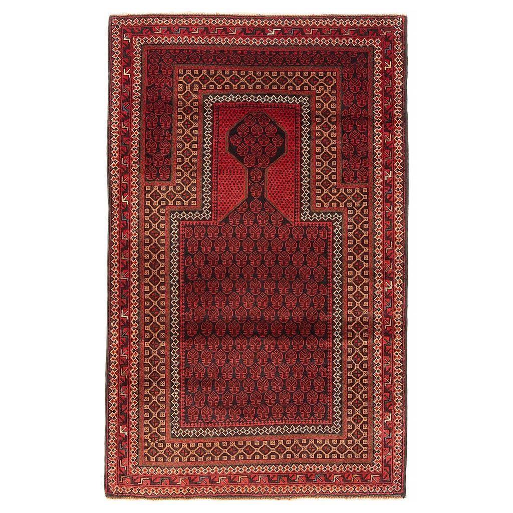 Teimani Burgundy Rug 2'9" x 4'6" - 2'9 x 4'6
