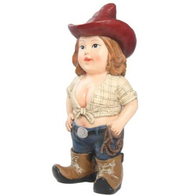 10.25" Texas Women Gnome Outdoor Garden Statue