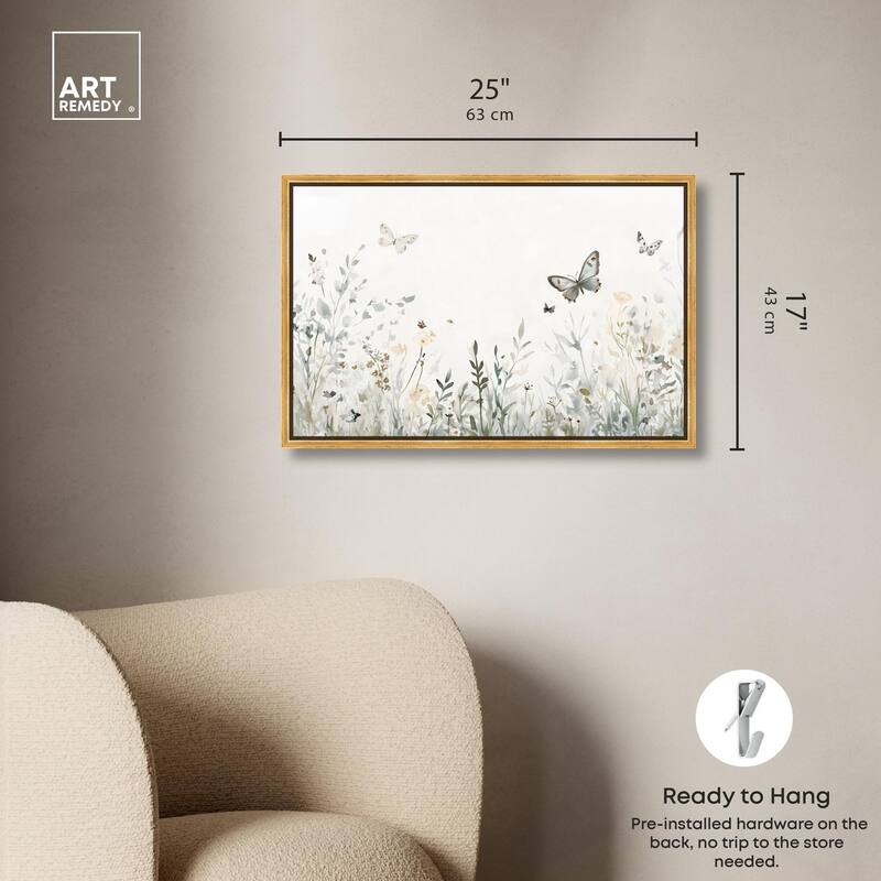 Butterfly Field Canvas by Art Remedy