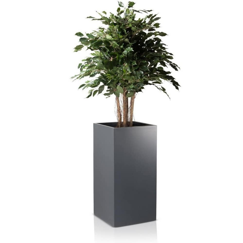 Fremont 10"W x 10"D x 19.7"H Fiberstone Square Tall Planter - 10" x 19.7"