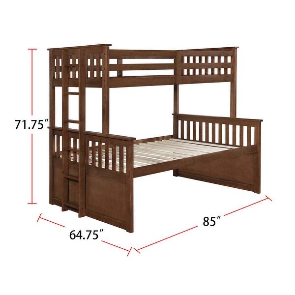 Xl Twin Over Queen Bunk Bed With 3 Drawer In Weathered Walnut Bed Bath And Beyond 35173593