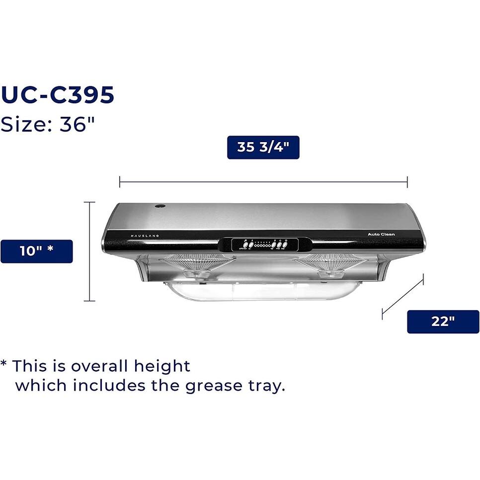 Hauslane C395 Under Range Hood, Auto Clean, 6 Speeds