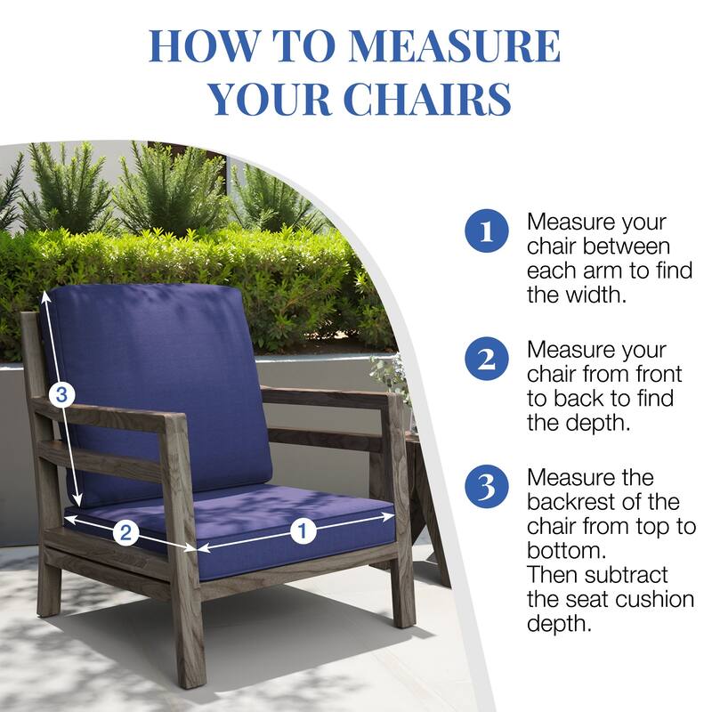 22''D x 21''W x 3.5''T Patio Fabric Outdoor Seat Cushions Set (Seat & Back)