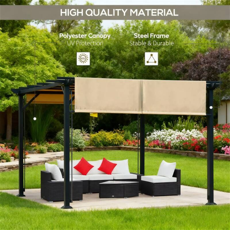 12' x 10' Pergola Canopy Patio Metal Shelter