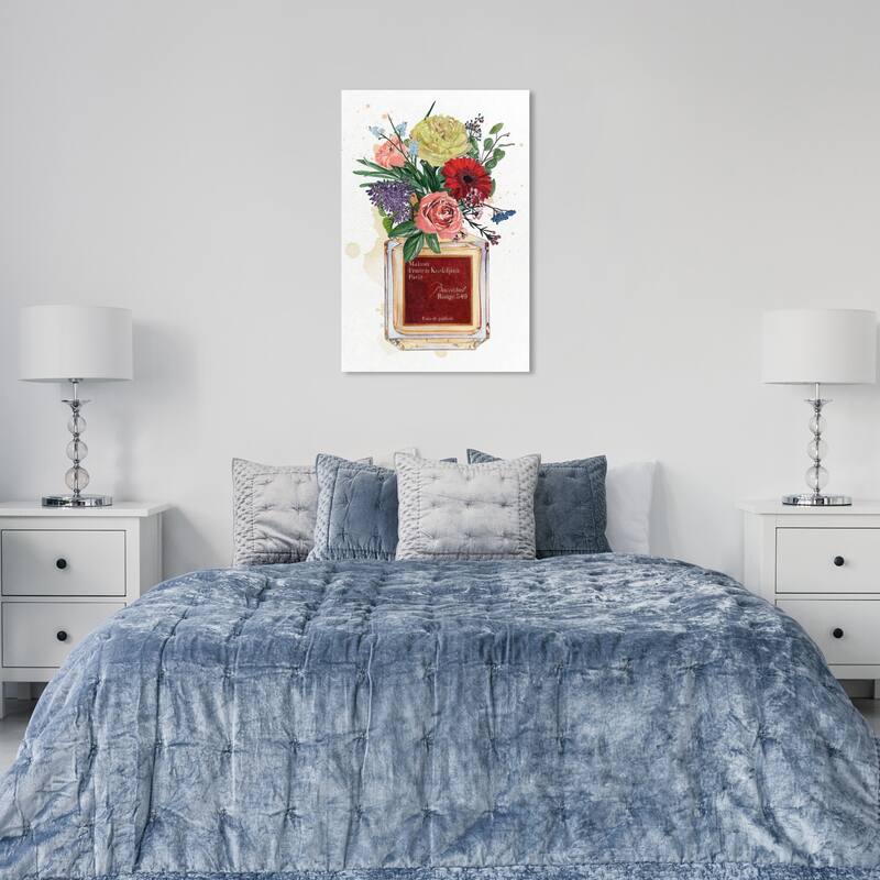Wynwood Studio Fashion and Glam Doll Memories - All for love Red and Maroon French Country Wall Art Canvas Print - 36 x 24