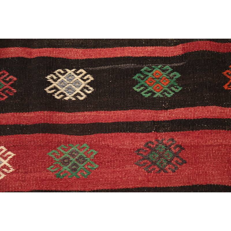 Hand Woven Oriental 100% Wool Carpet Southwestern Tribal Red Kilim Area Rug - 11' 0'' X 7' 0''
