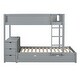 preview thumbnail 7 of 7, Gray Bunk Bed with Twin Trundle, Desk, Drawers, USB Outlets, Guardrails