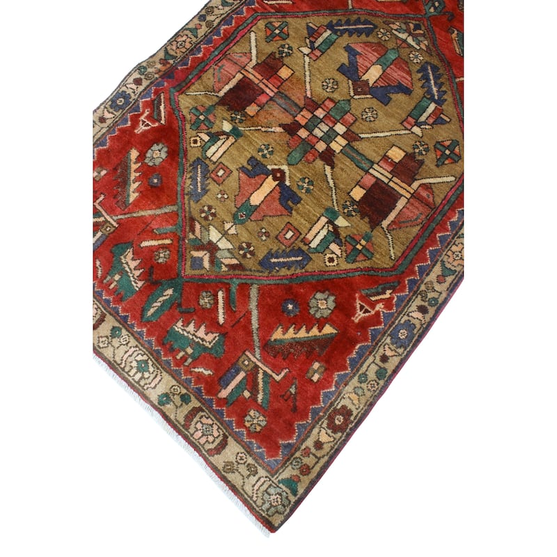 Fine Vintage Distressed Ghani Red/Brown Runner - 2'11" x 7'3"