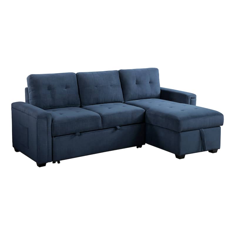 Scarlett Textured Fabric Sectional Sofa with Reversible Chaise