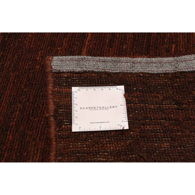 ECARPETGALLERY Flat-Weave Natural Brown Wool Tapestry Kilim - 11'7 x 11'5