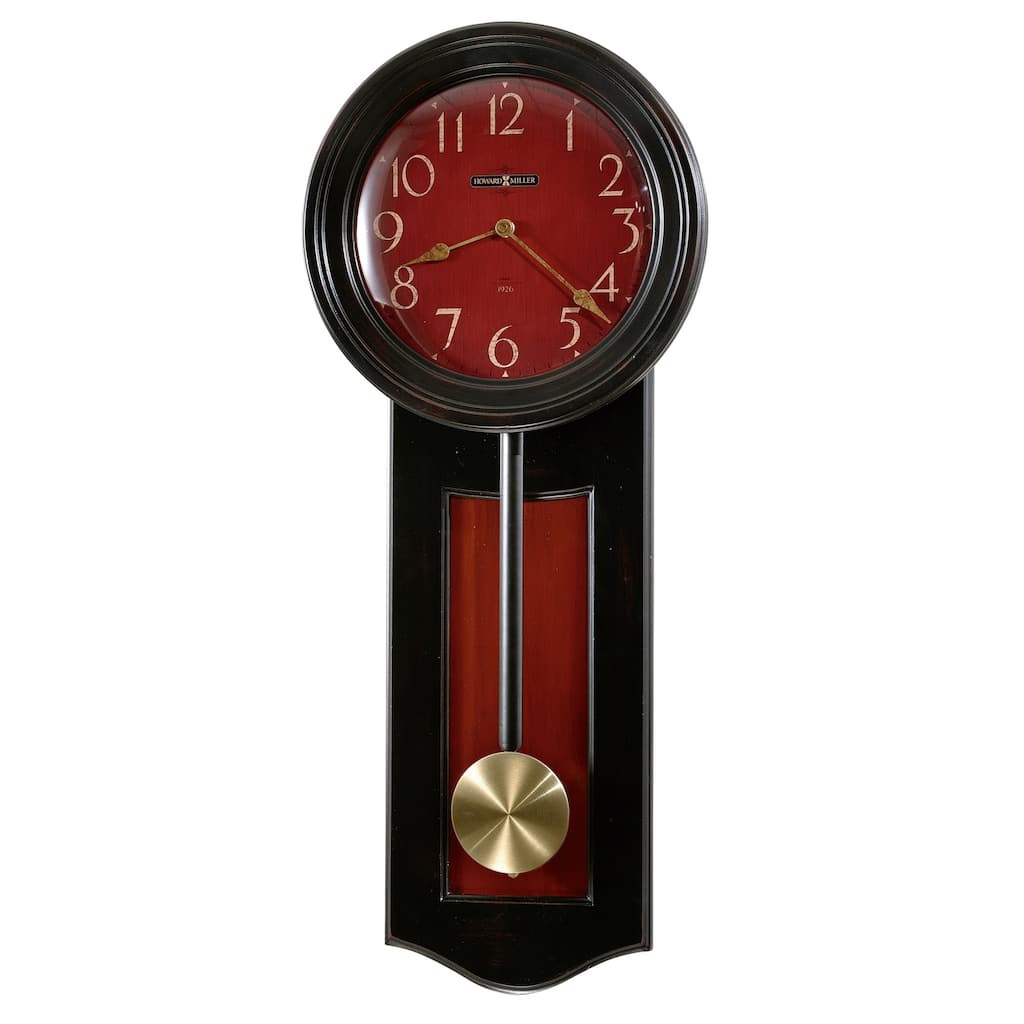 Howard Miller Alexi Rustic, Farmhouse Chic, Bold and Vibrant, Transitional Style Wall Clock with Pendulum, Reloj De Pared