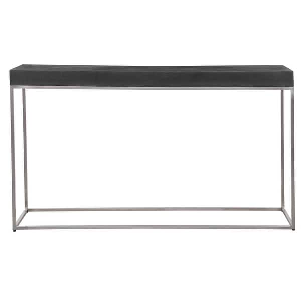 slide 1 of 1, Uttermost Jase Console Table Black / Brushed Nickel