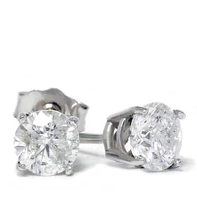 1 1/2ct Round Cut 4 prong Diamond Studs White Gold