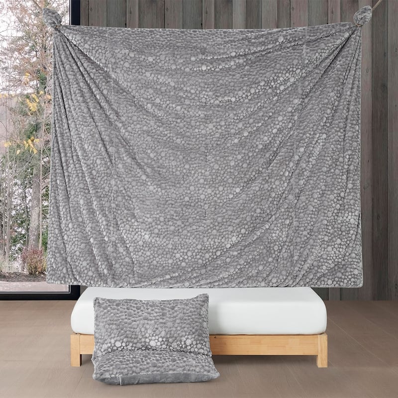 Tons of Texture - Coma Inducer® Oversized Comforter Set - Space Gray