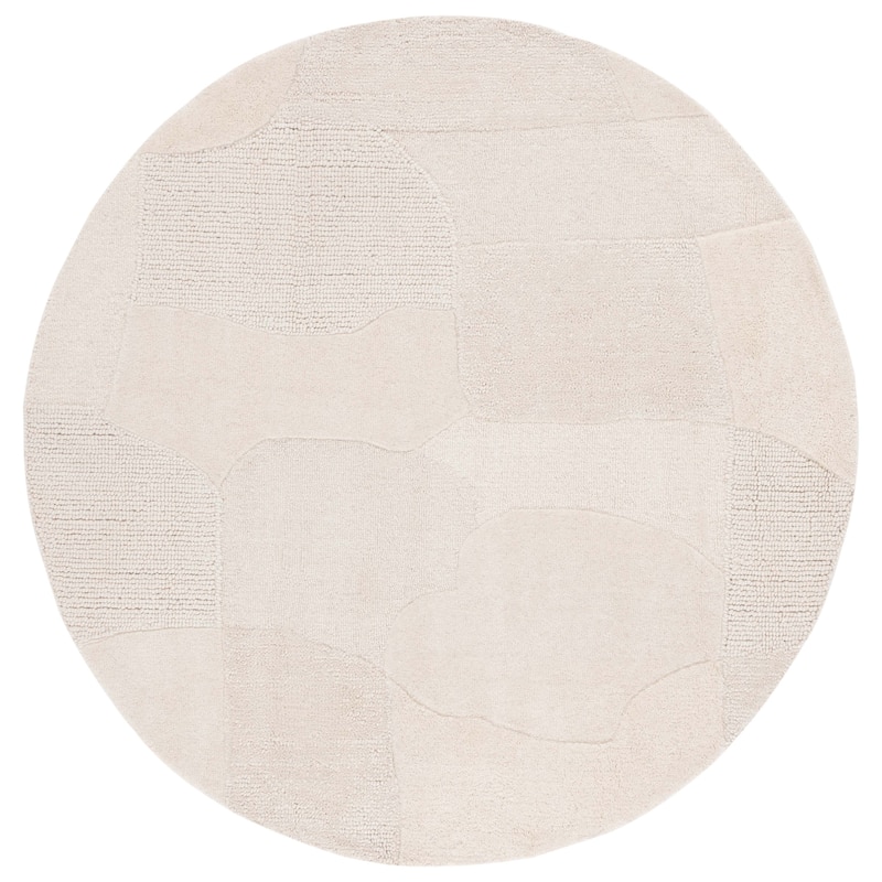 SAFAVIEH Handmade Manhattan Marijka Modern Wool Rug - 6' Round - Ivory/Beige