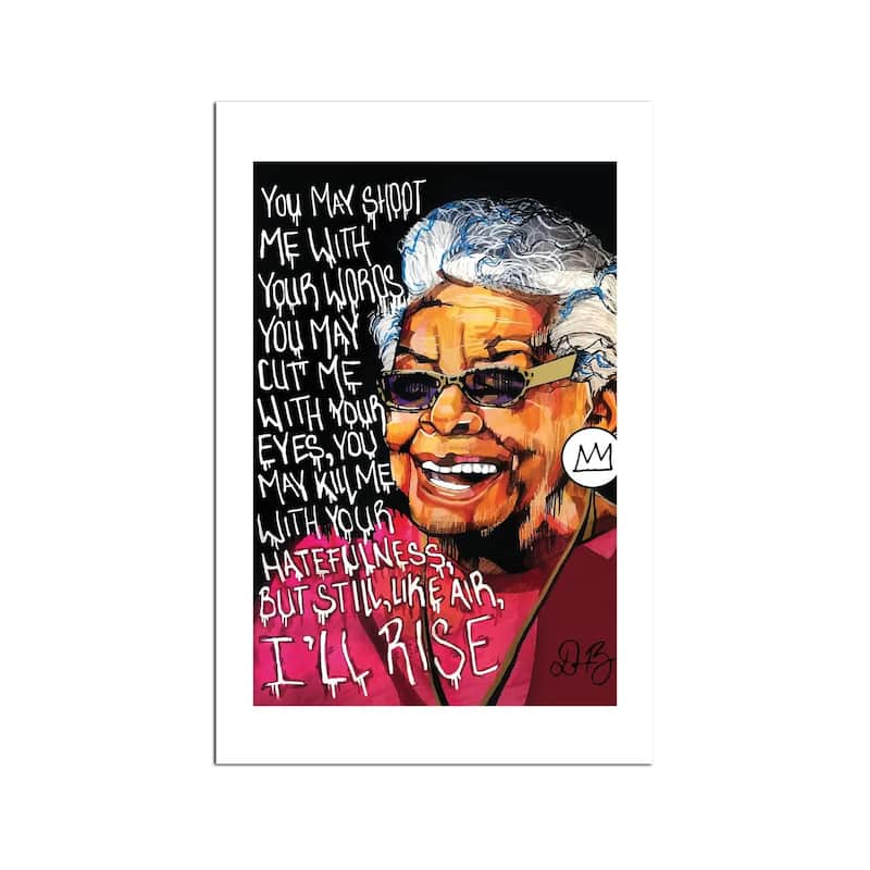 Maya Angelou Fine Art Paper Print by Domonique Brown - Multi