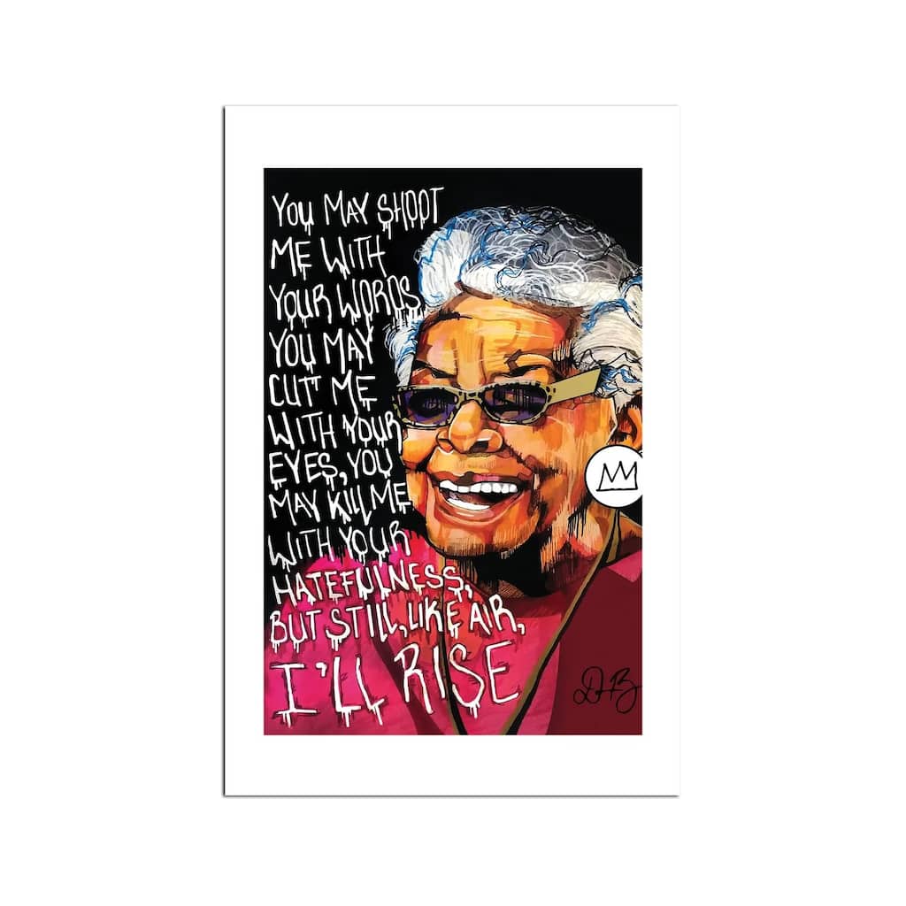 Maya Angelou Fine Art Paper Print by Domonique Brown - Multi
