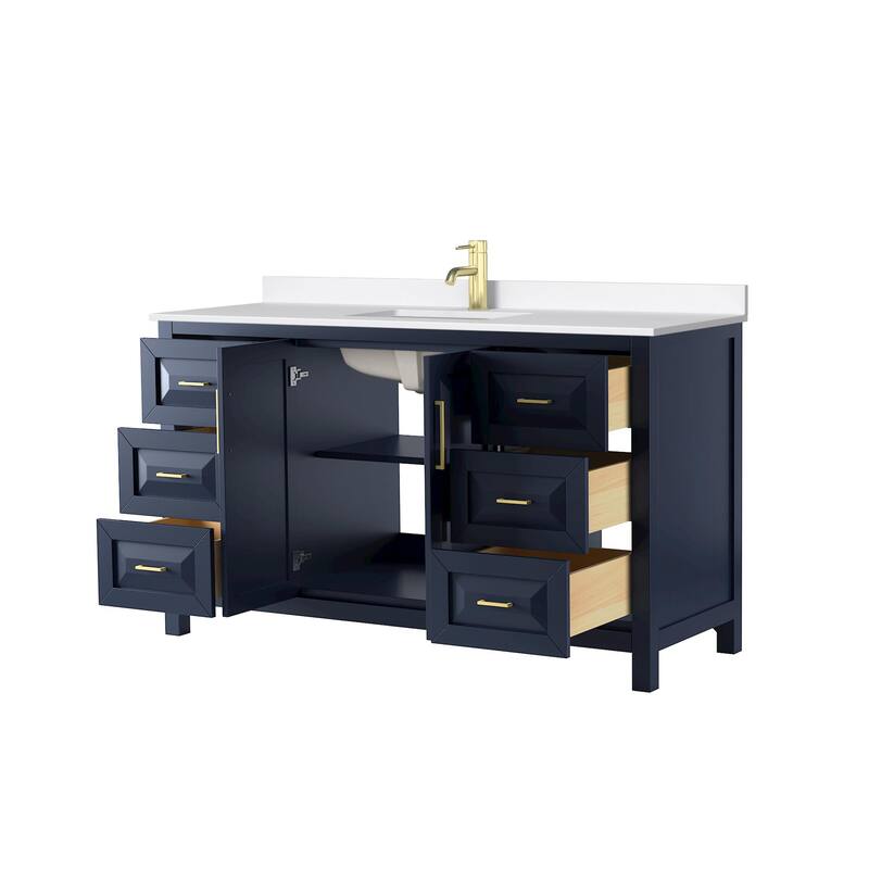 Daria 60-inch Single Vanity, Single Hole Quartz Top